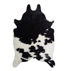 Genuine Mini Cowhide Rug Black and White 24 x 35 inches 90 x 60 cm