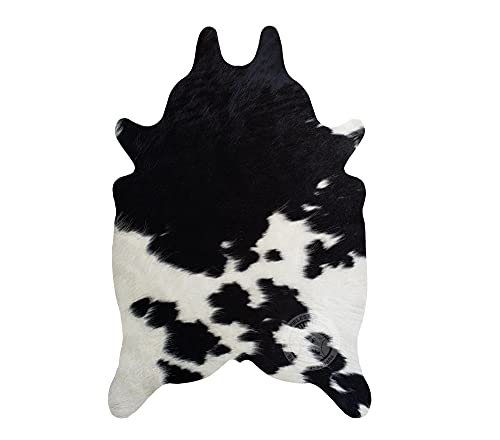 Genuine Mini Cowhide Rug Black and White 24 x 35 inches 90 x 60 cm