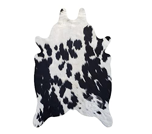 Genuine Mini Cowhide Rug Black and White 24 x 35 inches 90 x 60 cm