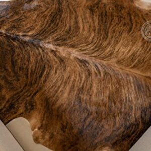 Genuine Brindle Reddish Cowhide Rug Large Size 6 x 6-7 ft. 180 x 210 cm