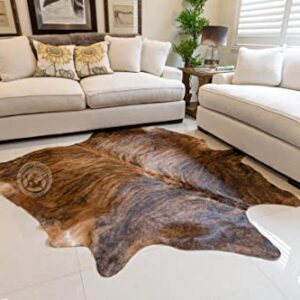 Genuine Brindle Reddish Cowhide Rug Large Size 6 x 6-7 ft. 180 x 210 cm