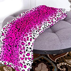 Home Must Haves Safari Animal Print All Season Extra Soft Warm Cozy Sofa Couch Throw Premium Bed Blanket (King, Pink Leopard)