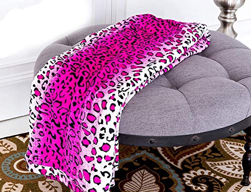 Home Must Haves Safari Animal Print All Season Extra Soft Warm Cozy Sofa Couch Throw Premium Bed Blanket (King, Pink Leopard)