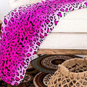 Home Must Haves Safari Animal Print All Season Extra Soft Warm Cozy Sofa Couch Throw Premium Bed Blanket (King, Pink Leopard)