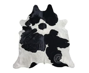 genuine black and white cowhide rug xl 6 x 7-8 ft. 180 x 240 cm