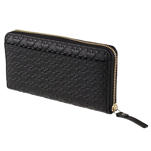 Kate Spade New York Neda Penn Place Embossed Leather Zip Around Continental Wallet Black, Large