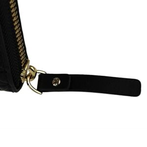 Kate Spade New York Neda Penn Place Embossed Leather Zip Around Continental Wallet Black, Large