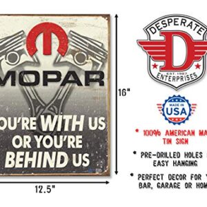 Desperate Enterprises Mopar You are Behind Us Tin Sign USA Groãÿ New 40x31 cm S4311