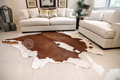 Genuine Hereford Red Brown and White Cowhide Rug Large 6 x 7-8 ft. 180 x 240 cm