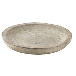 santa barbara design studio table sugar hand carved paulownia wood serving bowl, medium, grey