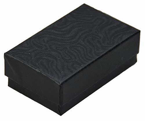 JPB Black Swirl Cotton Filled Jewelry Box #21 (Case of 100) 2.5 inches x 1.5 inches