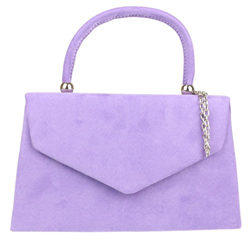 Girly HandBags Retro Plain Clutch Bag Lilac