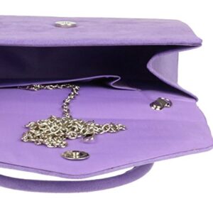 Girly HandBags Retro Plain Clutch Bag Lilac