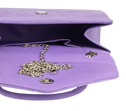 Girly HandBags Retro Plain Clutch Bag Lilac