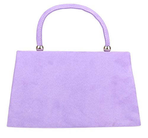 Girly HandBags Retro Plain Clutch Bag Lilac