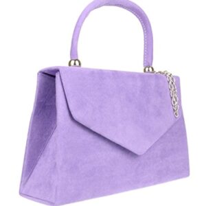 Girly HandBags Retro Plain Clutch Bag Lilac