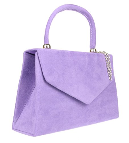 Girly HandBags Retro Plain Clutch Bag Lilac