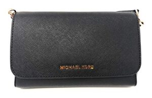 michael kors medium convertible pouchtte leather crossbody shoulder bag (black)