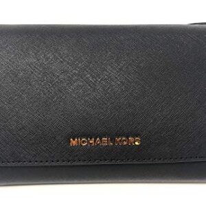 Michael Kors Medium Convertible Pouchtte Leather Crossbody Shoulder Bag (Black)