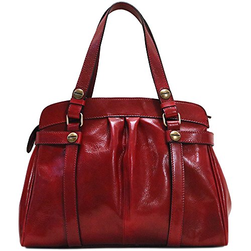 Floto Milano Shoulder Bag in Tuscan Red Full Grain Calfskin Leather