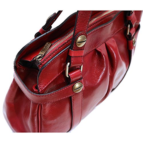 Floto Milano Shoulder Bag in Tuscan Red Full Grain Calfskin Leather