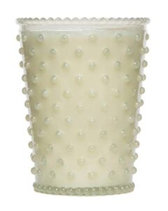 simpatico hobnail candle, white flower