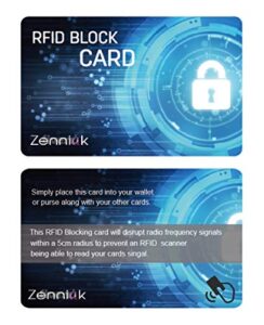 credit card protector – 1 rfid blocking card does all to block rfid/nfc signals form credit cards and passports; fit in wallet and purse