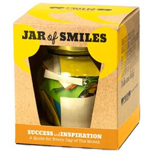 smiles by julie success & inspiration jar | a jar of inspirational quotes for your best friend, sister, mom & more | creative & unique gift | jar of smiles, happy, positive & kind notes | 31 quotes