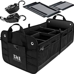 TRUNKCRATEPRO trunk organizer for suv, truck, car, vehicles, rv, jeep, van - Premium Multi Compartments Collapsible cargo car Storage & car accessories for women, men (Extra Large, Black) 36.22" (L) x 17.13" (W) x 12.5” (H)