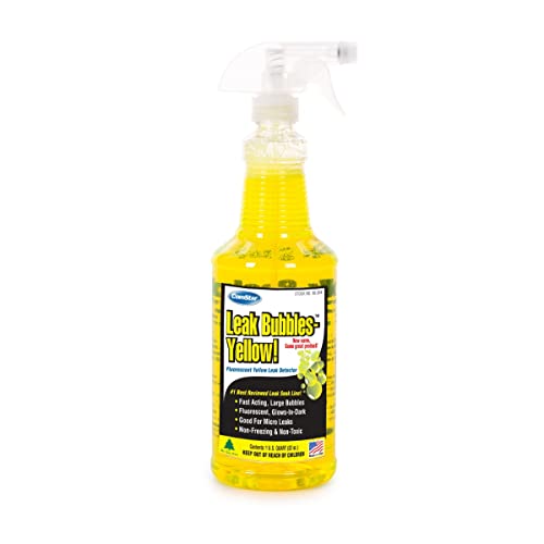 ComStar Leak Bubbles Yellow HVAC & Gas Detector, Fastest-Acting Leak Detector in Today's Market - Safe, Non-Corrosive, Long-Lasting Bubbles, Detects Micro Leaks, Made in USA, 1 Quart Spray (90-204)