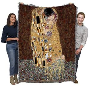 pure country weavers the kiss blanket by gustav klimt – fine art gift tapestry throw woven from cotton – made in the usa (72×54)