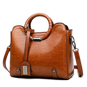 segater® fashion women purses and handbags ladies designer satchel oil wax leather handbag tote bag shoulder bags for work shopper travel