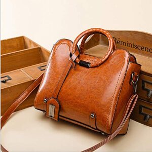 Segater® Fashion Women Purses and Handbags Ladies Designer Satchel Oil Wax Leather Handbag Tote Bag Shoulder Bags For Work Shopper Travel