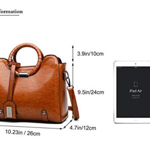 Segater® Fashion Women Purses and Handbags Ladies Designer Satchel Oil Wax Leather Handbag Tote Bag Shoulder Bags For Work Shopper Travel