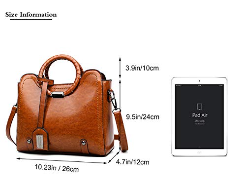 Segater® Fashion Women Purses and Handbags Ladies Designer Satchel Oil Wax Leather Handbag Tote Bag Shoulder Bags For Work Shopper Travel