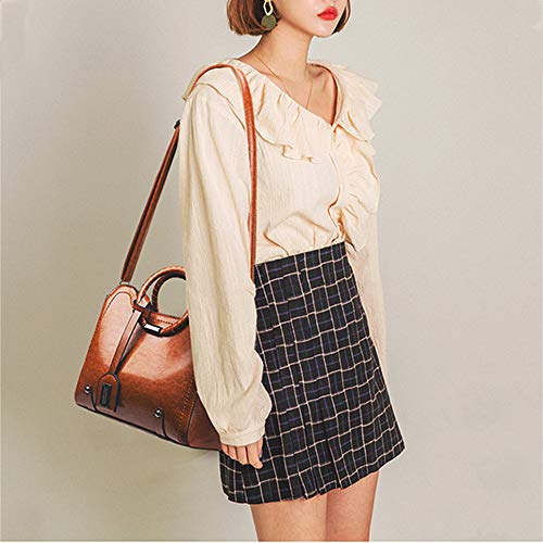 Segater® Fashion Women Purses and Handbags Ladies Designer Satchel Oil Wax Leather Handbag Tote Bag Shoulder Bags For Work Shopper Travel