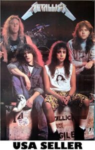 metallica early years long hair vert poster 23.5 x 34 hard rock metal icons (sent from usa in pvc pipe)