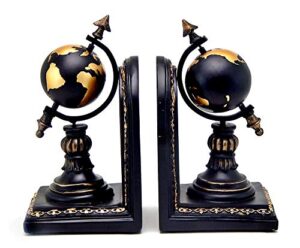 bellaa decorative bookend celestial globe armillary industrial art decor statues book shelves stoppers holder nonskid shelf heavy ends supports vintage farmhouse home decor 8.5 inch