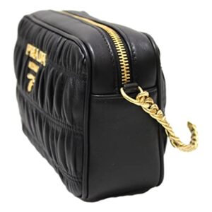 Prada Bandoliera Nero Black Nappa Gaufre'1 Quilted Leather Handbag 1BH112