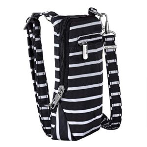 Travelon Anti-Theft Classic Light Mini Crossbody Bag (Black w/White Stripe)