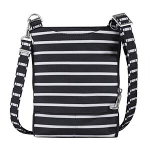 Travelon Anti-Theft Classic Light Mini Crossbody Bag (Black w/White Stripe)