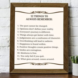 "12 Things To Always Remember"- Inspirational Wall Art- 8 x 10" Print Wall Decor-Ready to Frame. Modern Typographic Print for Home-Office-School Decor. Great Positive Thinking Reminders!