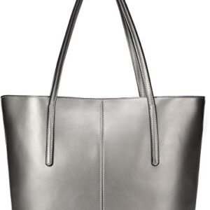 Covelin Women's Handbag Genuine Leather Tote Shoulder Bags Soft Hot Silver grey