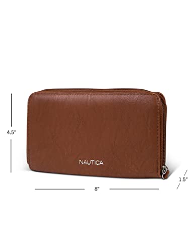 Nautica Bulk Cargo Womens RFID Wallet Clutch Zip Around Organizer (Earth)