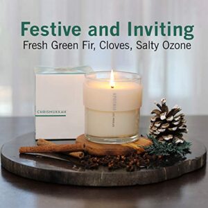 APOTHIA - Chrismukkah Candle | Fresh Green Fir & Cloves I Award Winning Scented Candles with Premium Soy Wax Blend I 60 Hour Long Burning I 9 oz I Small Batches for Luxury Quality in Decorative Jar