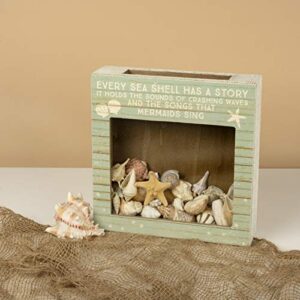 Primitives by Kathy 38437 Slat Wood Holder, 10" Length x 10" Height x 2.50" Width, Every Shell Has A Story