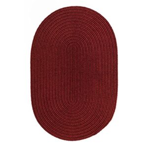 super area rugs pura braided wool rug extra soft reversible living room / bedroom carpet, barn red, 3′ x 5′ oval