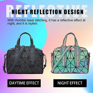 Longjet Purses and Handbags for Women Geometric Luminous Shard Lattice Holographic Tote Bags