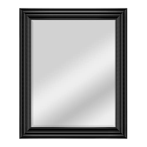 MCS 47695 Ridged Wall Mirror, 28 by 34-Inch, Brushed Black