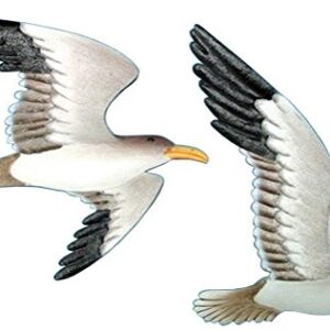 Beachcombers 2 Metal Flying Gull Wall Plaques